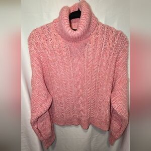 J. Crew Small Pink Crochet Knitted Sweater EUC